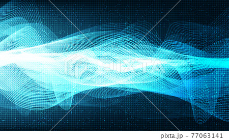 Super Digital Sound Wave on Light Blue Background Super Digital Sound Wave on Light Blue Background 77063141