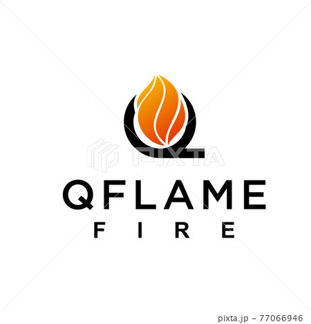 Flame with Letter Q logo design	 77066946