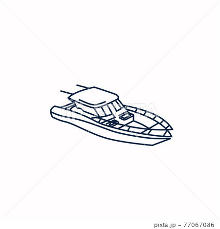 Modern line art speed boat illustration design Stock Vector Image