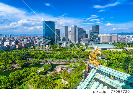 《大阪府》大阪城・都市風景 77067720