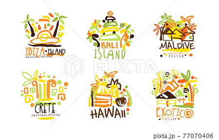 Exotic Island Original Design For Summer Beach のイラスト素材