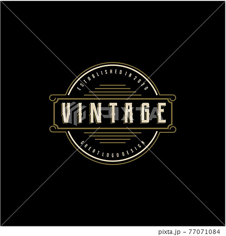 Retro vintage badge emblem logo design	 77071084