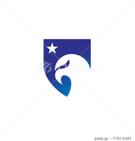 Eagle heads with star and shields logo design 77071085