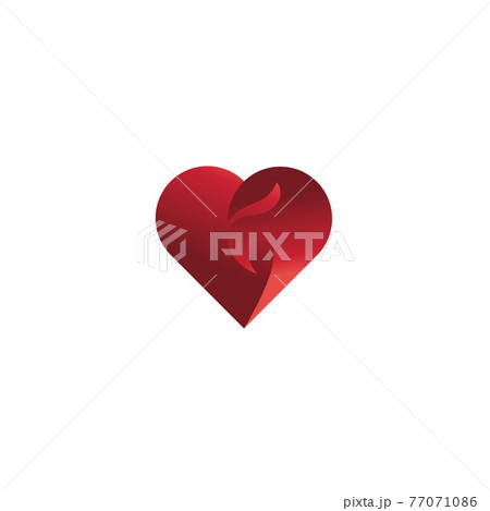 Eagle head with heart shape logo design. Eagle love logo template	 77071086