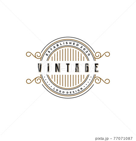 vintage retro badge emblem logo design	 77071087