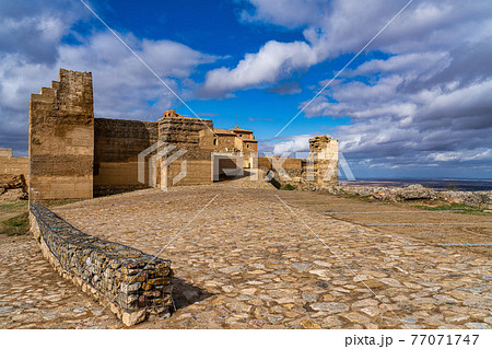 Alcazaba de Reina, Moorish fortress over village of Reina, Badajoz, Spain 77071747