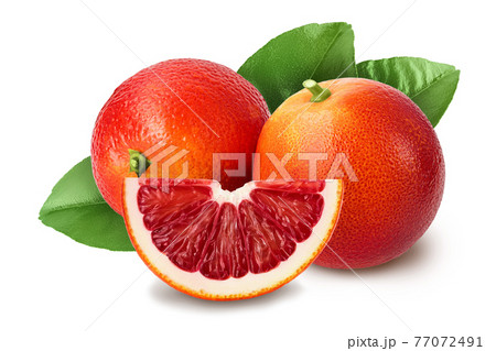 Blood red oranges isolated on white background with clipping path and full depth of field Blood red oranges isolated on white background with clipping path and full depth of field 77072491