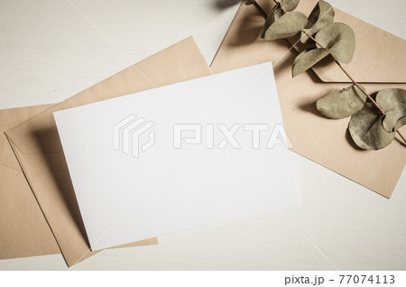 blank greeting card invitation mockup with craft paper envelope feminine still life composition blank greeting card invitation mockup with craft paper envelope feminine still life composition 77074113