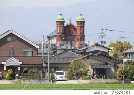 大刀洗町の今村カトリック教会遠景 大刀洗町の今村カトリック教会遠景 77074203