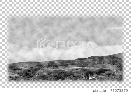 從新幹線望見的“富士山”水墨畫信 77075279