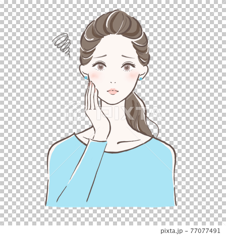 Adult female upset ponytail 77077491