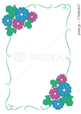 あさがおのフレーム　タテ 77080947