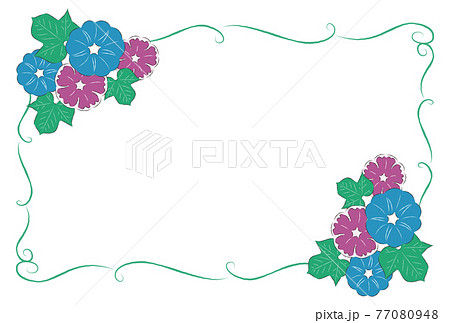 あさがおのフレーム　ヨコ 77080948