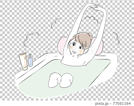 Cute woman bath time stretch 77081164