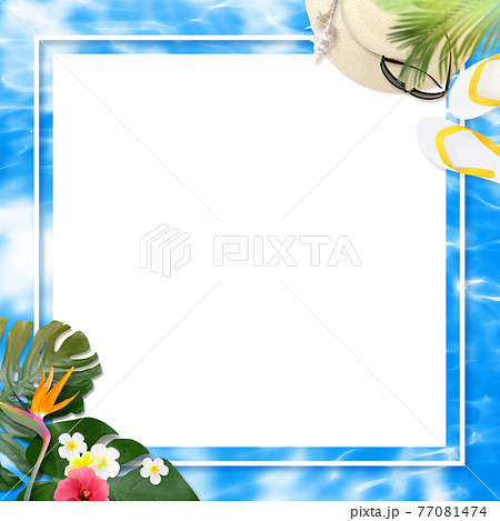 トロピカルな海をイメージしたフレーム - 複数のバリエーションがあります トロピカルな海をイメージしたフレーム - 複数のバリエーションがあります 77081474