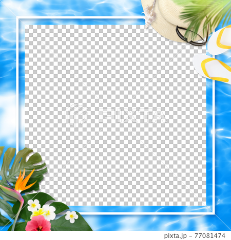 トロピカルな海をイメージしたフレーム - 複数のバリエーションがあります トロピカルな海をイメージしたフレーム - 複数のバリエーションがあります 77081474
