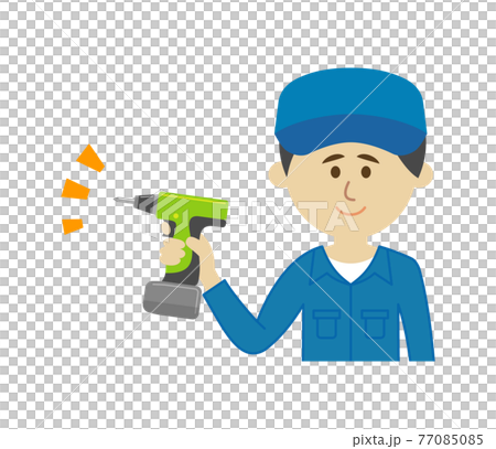 Illustration image of a trader who uses an electric screwdriver 77085085
