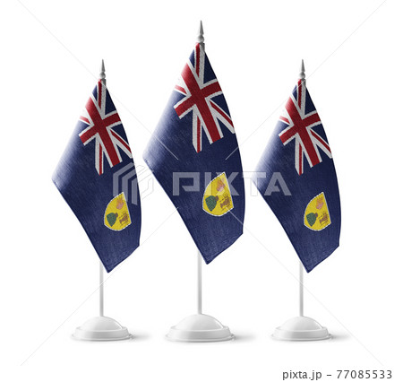 Small national flags of the Turks and Caicos Islands on a white background Small national flags of the Turks and Caicos Islands on a white background 77085533