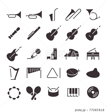 25 Icon Set No 21 Music Stock Illustration