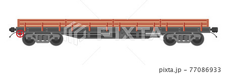 Freight railroad car isolated on white background. 77086933