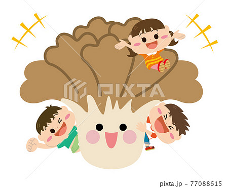 キノコ/マイタケと子どもたち キノコ/マイタケと子どもたち 77088615