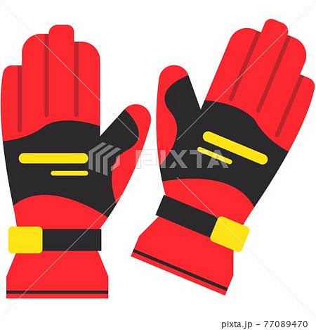 Motorcycle gloves vector illustration isolated on white Motorcycle gloves vector illustration isolated on white 77089470