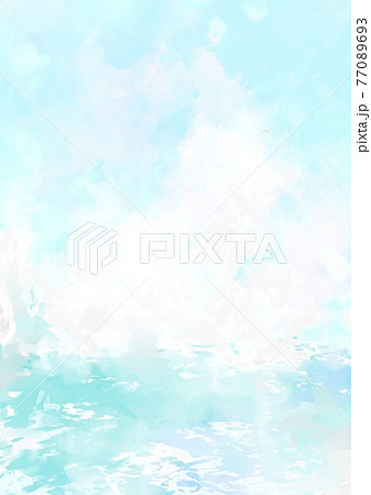 幻想的な空と水溜まりの水彩テクスチャ背景のイラスト素材
