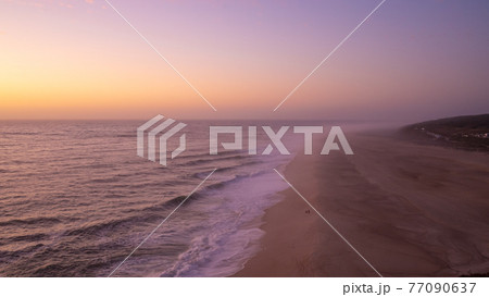 Sunset on the Portuguese coast 77090637