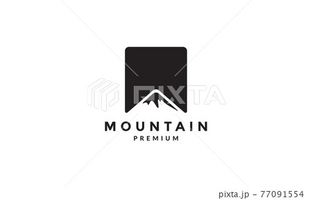 night and mountain square logo vector symbol icon design graphic illustration 77091554