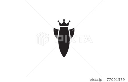 rocket with crown logo vector symbol icon design graphic illustration 77091579