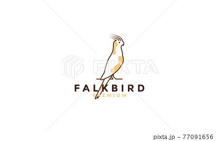 lines art colorful Cockatiel bird logo vector symbol icon design graphic illustration 77091656