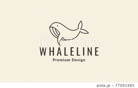 cute lines animal fish orca whale logo symbol icon vector graphic design illustration 77091985