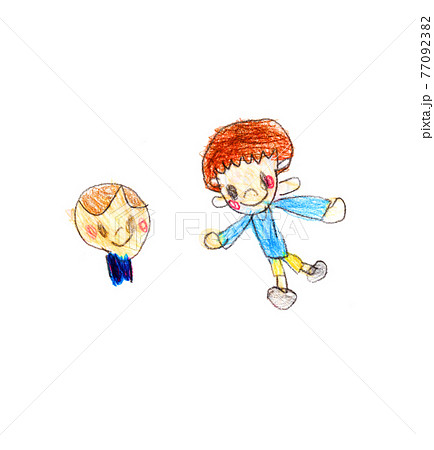 子供が描いた男の子の絵のイラスト素材 [77092382] - PIXTA