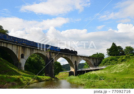 ≪岩手県≫宮沢賢治『銀河鉄道の夜』のモチーフになったJR釜石線のSLとめがね橋 77092716