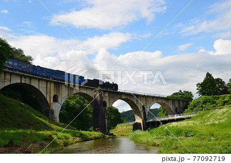≪岩手県≫宮沢賢治『銀河鉄道の夜』のモチーフになったJR釜石線のSLとめがね橋 77092719