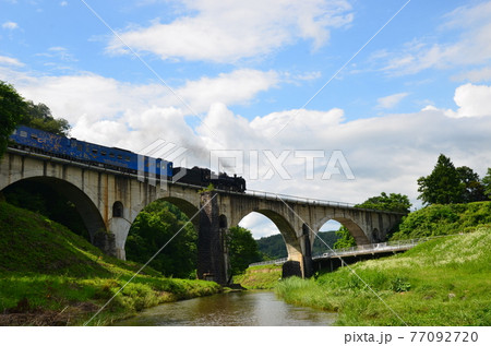 ≪岩手県≫宮沢賢治『銀河鉄道の夜』のモチーフになったJR釜石線のSLとめがね橋 77092720