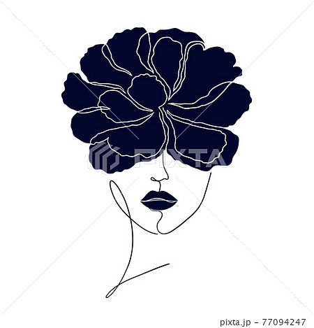 Minimal woman face Minimal woman face 77094247