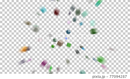 許多滾動立方體的 CG 立方體背景材料爆炸效果 許多滾動立方體的 CG 立方體背景材料爆炸效果 77094287