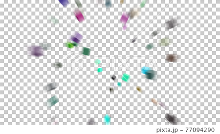 許多滾動立方體的 CG 立方體背景材料爆炸效果 許多滾動立方體的 CG 立方體背景材料爆炸效果 77094290