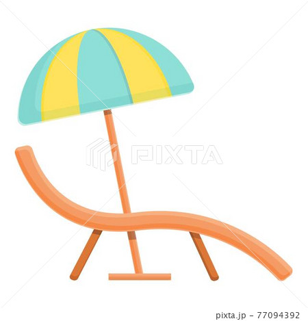 Water park chair umbrella icon, cartoon style 77094392