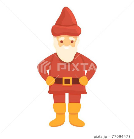 Old garden gnome icon, cartoon style 77094473