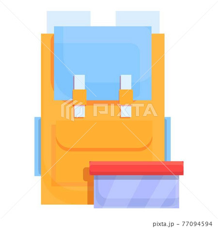 School breakfast full backpack icon, cartoon style 77094594