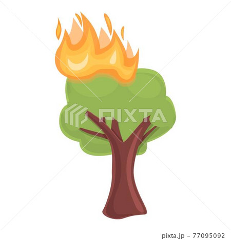 Forest fire tree icon, cartoon style 77095092