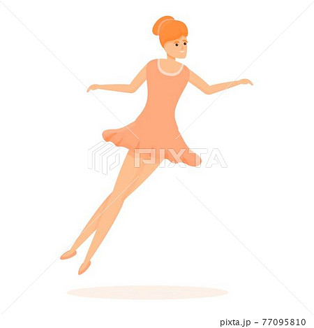Elegance ballerina icon, cartoon style 77095810