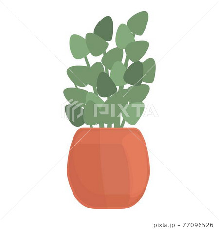 Window leaf plant pot icon, cartoon style 77096526