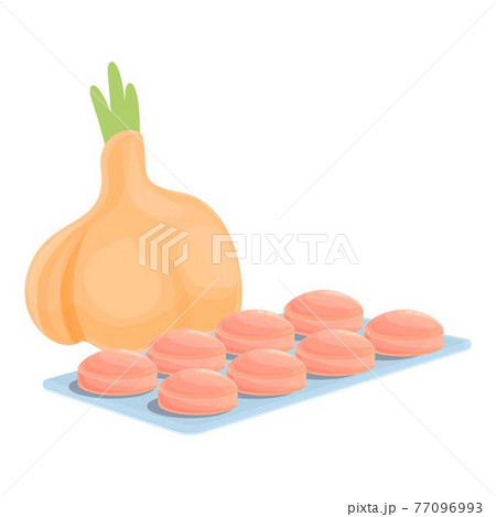 Onion cough drops icon, cartoon style Onion cough drops icon, cartoon style 77096993