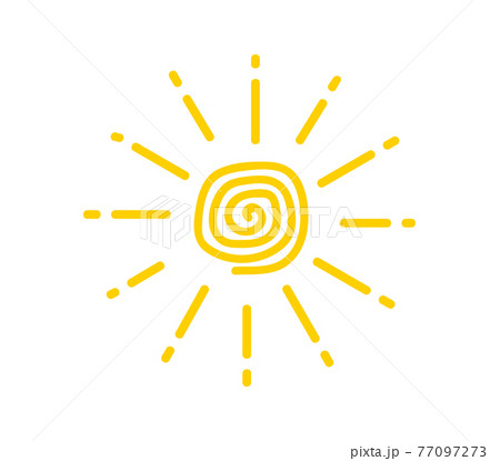 Sun is drawn by child. Funny vector doodle suns. Hand drawn. Summer, sunlight. Sun is drawn by child. Funny vector doodle suns. Hand drawn. Summer, sunlight. 77097273