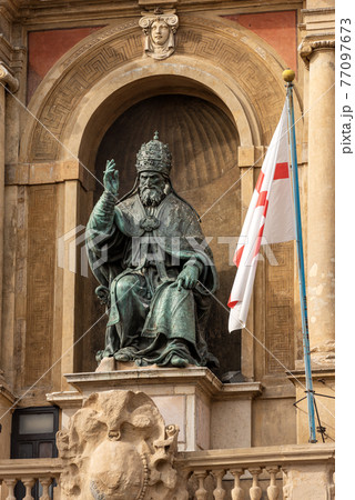 Bronze statue of Pope Gregorio XIII - Accursio Palace in Piazza Maggiore Bologna 77097673