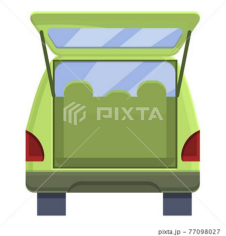 Minivan trunk car icon, cartoon style 77098027