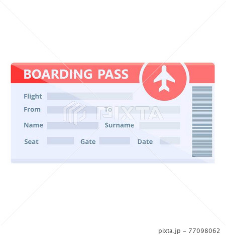 New boarding pass icon, cartoon style 77098062